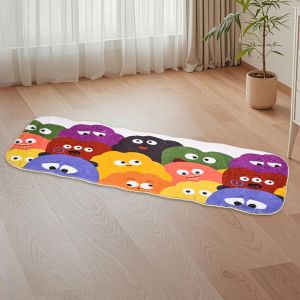 VIKAMA Cartoon Colourful Monster Rug Comfortably Soft and Warm Non-Slip Bedroom Entrance Mat Bedside Rug Kitchen Rug Home Decor
