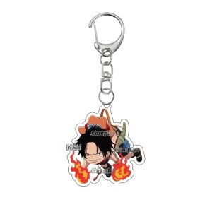 Bandai | Móc Khóa Acrylic Anime - Monkey D Luffy Roronoa Zoro Nami Sanji Portgas D Ace Phiên Bản Hoạt Hình Tư Thế Đu Đưa Q-version Quà Tặng Cho Fan