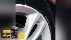 Black Shiny Tire Wax Restores Shine Enhances Appearance Prevents Cracking Oxidation UV Resistant Car Tire Rubber Polishing Paste