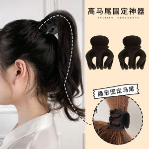 High Ponytail Grip Fixed Gadget Anti-Collapse Black Small Ponytail Claw Clip Barrettes Female Bun Pumpkin Clip Clip