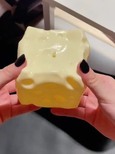 Extra Large Vaseline Cheese Squishy Toy Slow Rising Squeeze Ball Stress Relief Fidget Toy Realistic Cheese Shape Sensory Gift