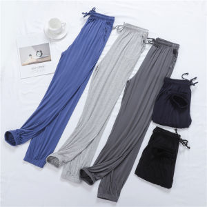 Summer Modal Pajama Pants Mens Trousers Stretch Plus size Home Pants Blazer Yoga Tether Drawstring Top Ice Silk