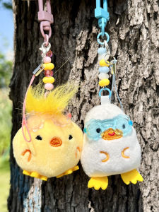 Adorable Mini Animal Keychains Seal Couple Bag Phone Lanyard Plush Island Party Keychain Bag Accessories Pair Pack