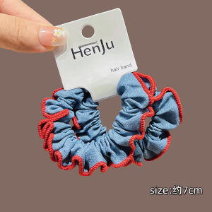 Dây Buộc Tóc Denim Co Giãn Cao Cho Nữ Dây Buộc Tóc Búi Tóc Bằng Cao Su Không Gây Hại Cho Tóc Dây Buộc Tóc Mùa Hè 2025 Dây Buộc Tóc Hình Tròn