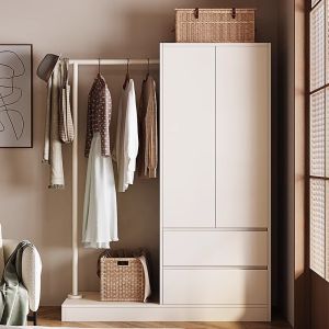 Bedroom Wardrobe Organizer Hat Rack Solid Wood  Small Apartment Modern Minimalist