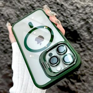 Ốp Lưng Trong Suốt Cao Cấp Cho iPhone Pro Max Air 16 Pro Tích Hợp Đế Sạc Không Dây Magsafe Kèm Nắp Bảo Vệ Ống Kính Chống Xước Tương Thích Với iPhone 11 Đến 17