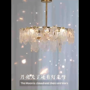 American Retro Chandelier French Palace Style Italian Crystal Glass Light Luxury Bedroom Living Room Dining Room Lighting Fixtures three-color light.