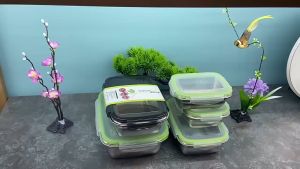 Kotak Makan Siang Portable Anti Tumpah Lunch Box Stainless Steel Double Layer Tahan Bocor