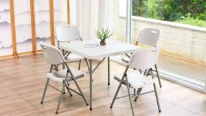 Folding dining table Square household outdoor portable simple mahjong tables and chairs Small household stall Square table Dining table