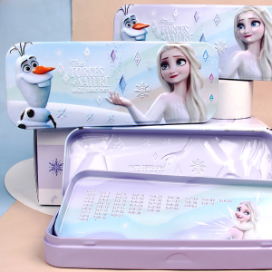 Aisa Princess Double Layered Cartoon Stationery Box Primary School Function Ice Age Theme Iron Pen Case for Children