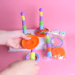 Kids Throw Circle Toy Mini Hoop Ring Toss Children Creative Educational Toys Ferrule Stacked Toys Circle Layers 投掷套圈玩具