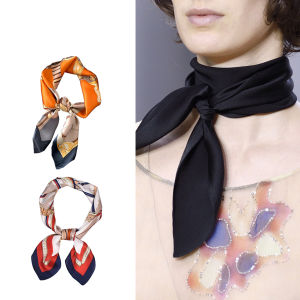 Colorful Women Head Scarf Simulation Silk Small Square Scarf 70*70cm Office Neck Hair Tie