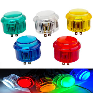 Nút Nhấn Đèn LED 5V 30mm/24mm Nhựa Trong Suốt Hoạt Động Bằng Tiền Xu Dùng Cho Máy Chơi Game DIY Cần Điều Khiển Trò Chơi