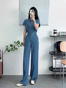 LIANGYILAILIN | Summer New Style Short Sleeve Blouse and Straight Leg Jeans Set