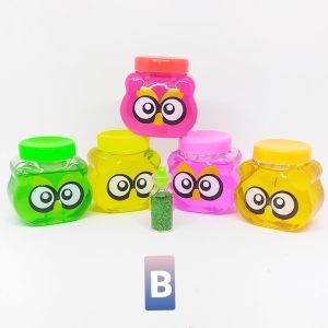 Anju1234 / cod / Mainan anak 1 Slime bening dan 1 Glitter mini karakter lucu dan imut