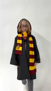 6PCS Wizard Costume For Kids Robe Cloak Magic Robe Costume for kids Wizard Robe Dress Halloween Cosplay