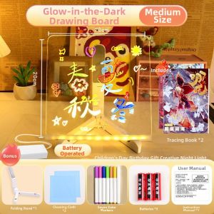 Battery-Powered Erasable Drawing Board Student Night Light