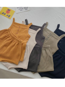 Em Bé Bé Gái Bộ Bé Trai Cộc Tay Không Tay Bánh Mì Tam Giác Quần Hai Mảnh Thời Trang Đồ Ngủ Trang Phục Thể Thao Chất Liệu Thoải Mái Tại Nhà Mềm
