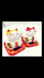 4.5寸 陶瓷开运招财猫 电动摇手 太阳能款 Lucky Cat Fortune Cat Fengshui Cat Cashier 招财猫