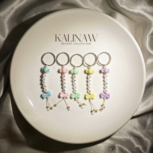 KALINAW Cute Customized Name Ribbon Candy Colored Pastel Beaded Keychain/ Phone Strap/ Key Ring