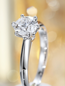 QUEENSUN 18K Gold  Six Claw Setting Fine Lab Grown Diamond Ring Luxury 1 Carat  Wedding Proposal Ring细六爪真钻戒指wedding band ring/ring for women