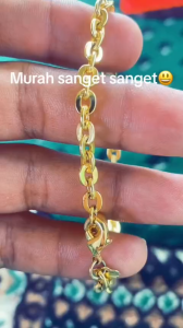 gelang tangan koin logam asli 1991 anti karat gelang tangan rantai nuri polos gold anti luntur