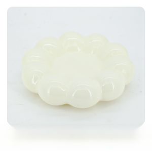 Umi Large Capacity Ceramic Rabbit Food Bowl Ins Style Flower Shaped Rabbit Feeder Durable Pet Dish Resistant to Cutting