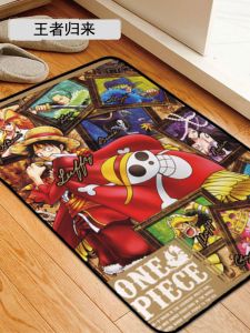 Carpet Floor Mat One Piece Luffy Ace Anime Cartoon Kitchen Dining Living Room Bedroom Table Chair Anti-Slip Door Mat