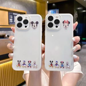 Honor X9B X8B X9A X7A X8A X6 X6S X8 X6A X7 X9 X5 Plus 70 90 Magic 5 6 Pro Mickey Minnie Winnie Pooh Electroplated Lens Film Cartoon Phone Case
