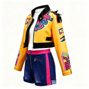 Korean Kids Clothes With Top Skirt for Girls Halloween Carnival Singer Performance Cosplay Costume 3-12Y