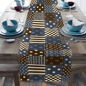 【Geometric Rhythm】Ethnic Print Table Runner Practical & Wear-Resistant Dining & Coffee Table Runner Decor