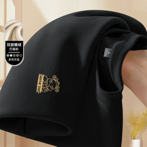 Áo Thun Nam Cổ Tròn Dày Dặn Lót Lông Cừu Hai Mặt Thoải Mái Mùa Thu Đông Thời Trang Thường Ngày in Họa Tiết Trẻ Trung