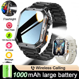 New 1000mAh Battery Outdoor Sports Smart Watch 2.01 inch HD Screen LED Flashlight Bluetooth Talking SmartWatches For Men Women