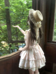 Sweet Floral Print Puffy Sleeve Waist Cinched Cake Skirt Beautiful Dress Gentle Style Summer Collection Womens Fashion Dress