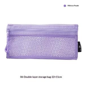 【M】Breathable Mesh Zipper Storage Pouch Visible Large Capacity For Makeup Brush Pencil Case Stationery Cosmetics Cables Travel