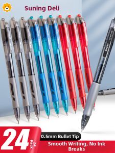 De Li | Deli Smooth Rolling Ball Pen Quick Drying Ink Neutral Pen Student Special Carbon Water-Based Business Writing Tool Black Blue Red Pen
