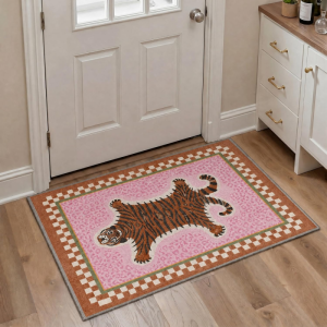 VIKAMA Vintage Tiger Entrance Floor Mat Indoor Outdoor Area Rug Non Slip Bedroom Kitchen Door Mat Home Decoration