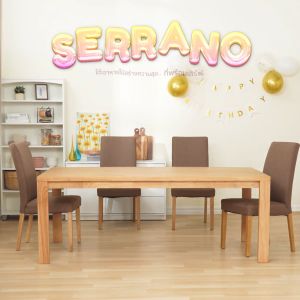 INDEX LIVING MALL โต๊ะอาหาร รุ่นเซอราโน่ - สีน้ำตาลอ่อน