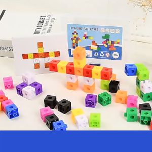 Mainan Edukasi MAGIC SQUARE Linking Cubes / Math Link Cubes Balok Matematika / Mainan Belajar Berhitung Kotak Warna-Warni / Mainan Anak Susun Kubus Warna