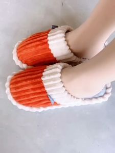 Spliced Corduroy Fabric Indoor Cotton Slippers: A Comfortable & Warm Home Footwear Choice