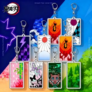 Bandai | Demon Slayer Kimetsu no Yaiba Tanjiro Nezuko Acrylic Keychain Anime Merchandise Pendant Accessories Wholesale Cross Border
