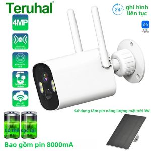 Camera IP Năng Lượng Mặt Trời 2K HD Với Âm Thanh Hai Chiều Phát Hiện Chuyển Động PIR Tầm Nhìn Ban Đêm Chống Nước Dùng Trong Nhà/ngoài Trời