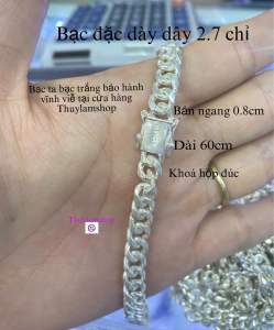 Dây chuyền nam bạc ta bản to dài 60cm vinux viễn bảo hành