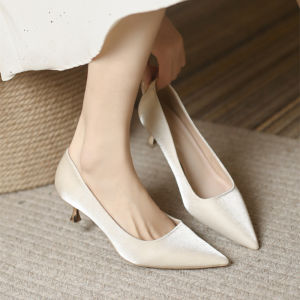 French Style Pointed Toe High Heels Womens Spring Summer New Fashion Gentlemaid Wedding Shoes Ceremony Shoes Fashionable