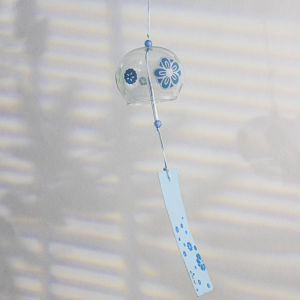 Japanese Style Glass Bell Flower Decorative Hanging Ornament for Car Door Scenic Arrangement Hydrangea Gift for Classmate