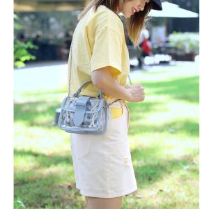 Fashionable Transparent Mini Jelly Bags 2024 New Womens Handbags Casual Crossbody Shoulder Bags for Young Ladies