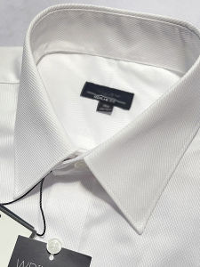 White Long Sleeve Shirt Mens Slim Fit Anti-Wrinkle Business Formal White Shirt Short Sleeve Interview Wedding Groom Business Casual