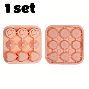 4pcs Rose Heart Diamond Ice Cube Mold 9 Grids 3D Ice Mold with Cover Easy Release for Whiskey Bourbon Cocktail Wine Coffee Juice