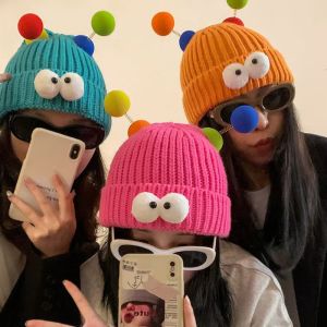 Mũ Len Mùa Đông Ấm Áp Mũ Beanie Dệt Kim Co Giãn Mũ Trùm Đầu Ngắn Kiểu Hip Hop Hài Hước Dành Cho Nữ Nam Bé Trai Bé Gái