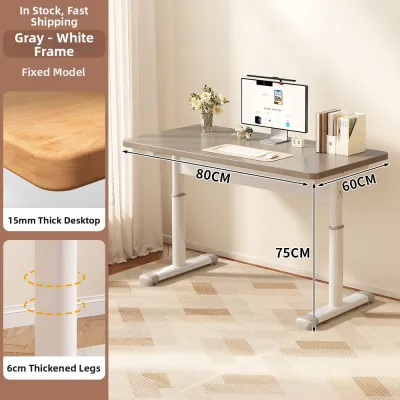 FWTDF | Elevating Mobile Computer Desk for Bedroom Simple Home Office Desk Work Station Student Study Table Adjustable Height Desk